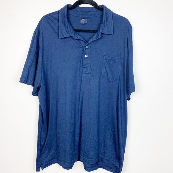 LL Bean 100% Cotton Navy Blue Polo Shirt - Picture 1 of 6
